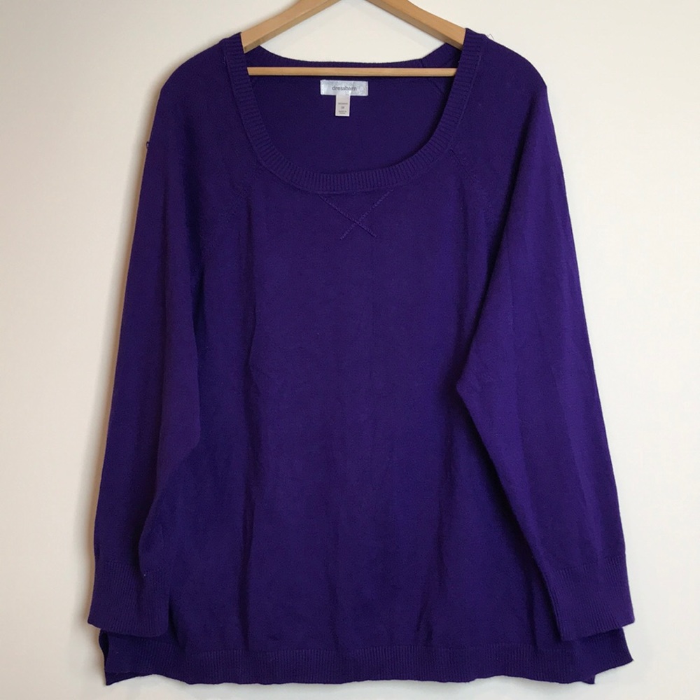 Dress Barn 3X Purple Scoop Neck Sweater